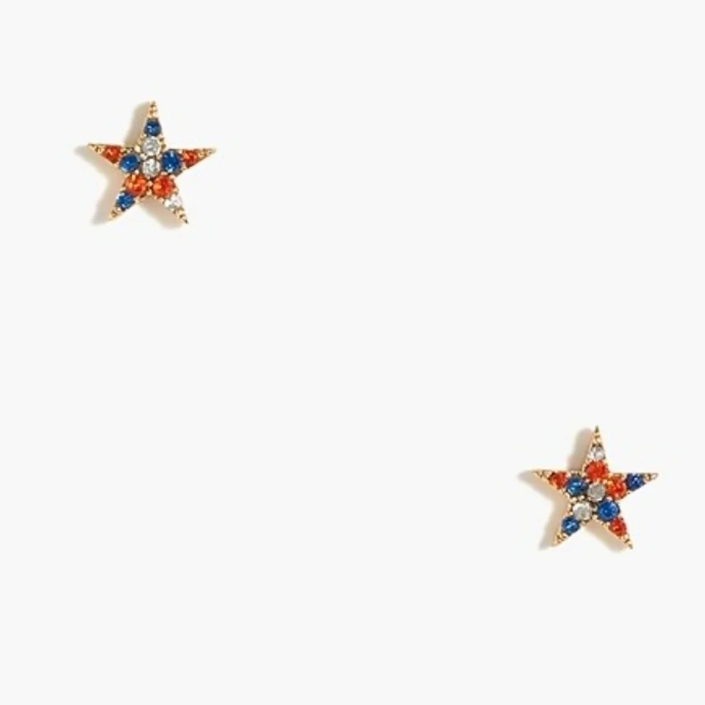 J. Crew Pavé crystal star stud earrings